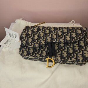 (SOLD)Christian Dior blue trotter bag